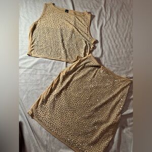 Sparkling Tan Two-Piece Set